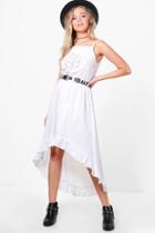 Boohoo Boutique Tyra Crochet Lace Boho Midi Dress White