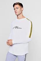 Boohoo Man Signature Long Sleeve T-shirt With Side Tape
