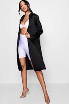 Boohoo Jasmine Ruffle Detail Satin Duster