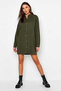 Boohoo Tall Utility Shirt Dress