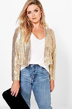 Boohoo Plus Molly Woven Crop Kimono Jacket