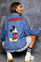 Boohoo Mickey Graphic Denim Jacket