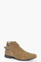 Boohoo Buckled Suedette Chelsea Boot Sand