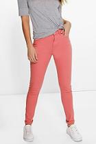 Boohoo Amy 5-pocket High Rise Pink Skinny Jeans