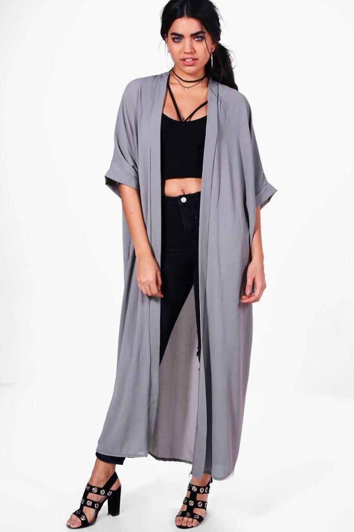 Boohoo Sarah Maxi Kimono Mocha