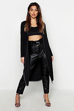 Boohoo Contrast Stitch Belted Jacket