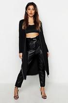 Boohoo Contrast Stitch Belted Jacket