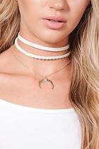 Boohoo Abigail Plait & Half Moon Eye Layered Choker