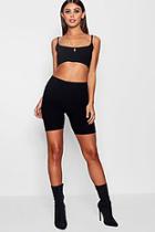 Boohoo Petite Ellie Cycle Short + Crop Vest Co-ord