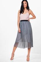 Boohoo Sofia Boutique Tulle Full Midi Skirt Dove