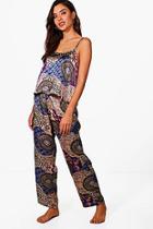 Boohoo Ella Printed Cami & Trouser Set