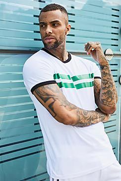 Boohoo Retro Ringer Tee With Stripes