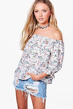 Boohoo Lucy Floral Printed Top