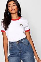 Boohoo Rainbow Ringer T-shirt