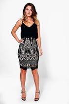 Boohoo Boutique Eve Chiffon Top Lace Skirt 2 In 1 Dress