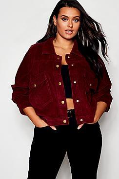 Boohoo Plus Oversized Trucker Cord Jacket