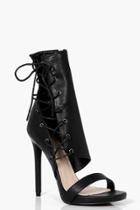 Boohoo Aimee Lace Up Ankle Detail Stiletto Black