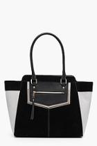 Boohoo Cicely Patchwork Metal Bar Tote Bag