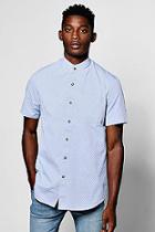 Boohoo Short Sleeve Polkadot Jacquard Shirt