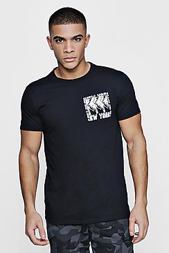 Boohoo New York Chest Print T-shirt