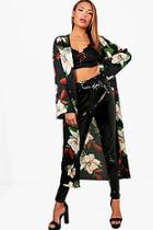 Boohoo Tall Olivia Floral Satin Kimono
