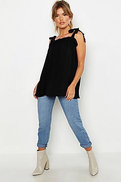 Boohoo Woven Tie Smock Cami
