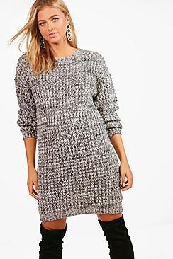 Boohoo Charlotte Turn Up Cuff Soft Knit Slouchy Jumper