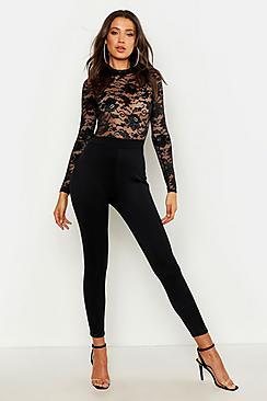 Boohoo Tall Lace High Neck Jumpsuit