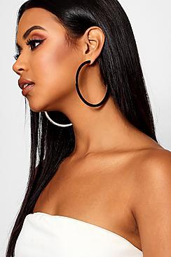 Boohoo Gold Contrast Resin Hoop Earrings