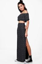 Boohoo Brea Star Off Shoulder Crop & Maxi Skirt Co-ord