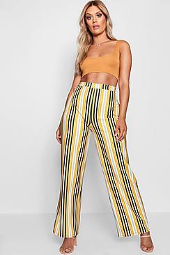 Boohoo Plus Stripe Wide Leg Trouser