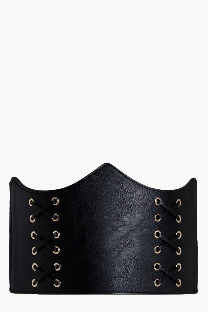 Boohoo Katie Sweetheart Corset Belt Black