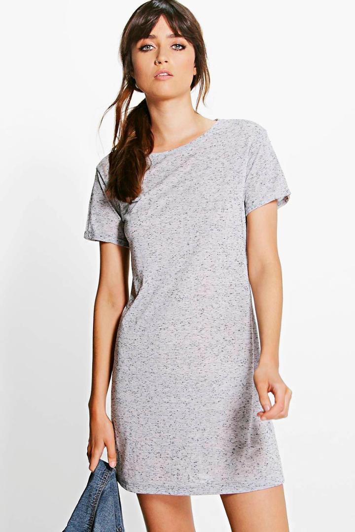 Boohoo Nataly Cap Sleeve T-shirt Dress Grey