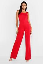 Boohoo Tall Square Neck Tailored Jumpsuit