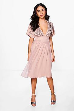 Boohoo Boutique Megan Embellished Skater Dress