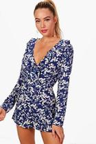 Boohoo Kelly Floral Tee Style Playsuit