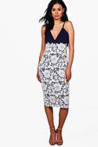 Boohoo Boutique Millie Lace Skirt Strappy Midi Dress
