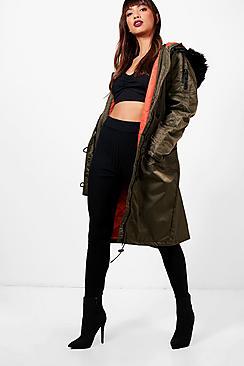 Boohoo Ella Faux Fur Trim Parka