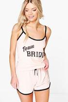 Boohoo Eva Team Bride Tee And Shorts Bridal Pj Set
