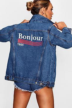 Boohoo Madison Bonjour Denim Jacket