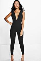 Boohoo Polly Plunge Neck Jumpsuit