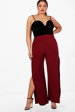 Boohoo Plus Dina Extreme Side Split Trouser