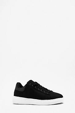 Boohoo Faux Suede Wedge Sole Trainer