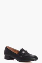 Boohoo Katie Metallic Trim Loafer Flat Black