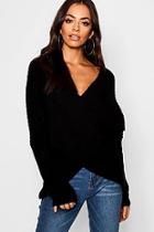 Boohoo Wrap Back Knitted Jumper