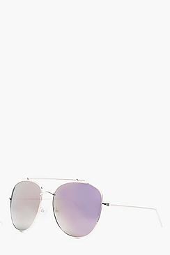 Boohoo Gold Mirrored Lens Aviator