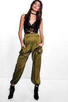 Boohoo Mya Satin Pocket Side Luxe Joggers