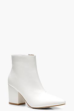 Boohoo Bethany Pointed Toe Block Heel Ankle Boots