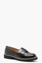 Boohoo Daisy Cleated Chunky Sole Stud Loafers
