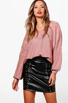 Boohoo Abbie Metallic Jumper